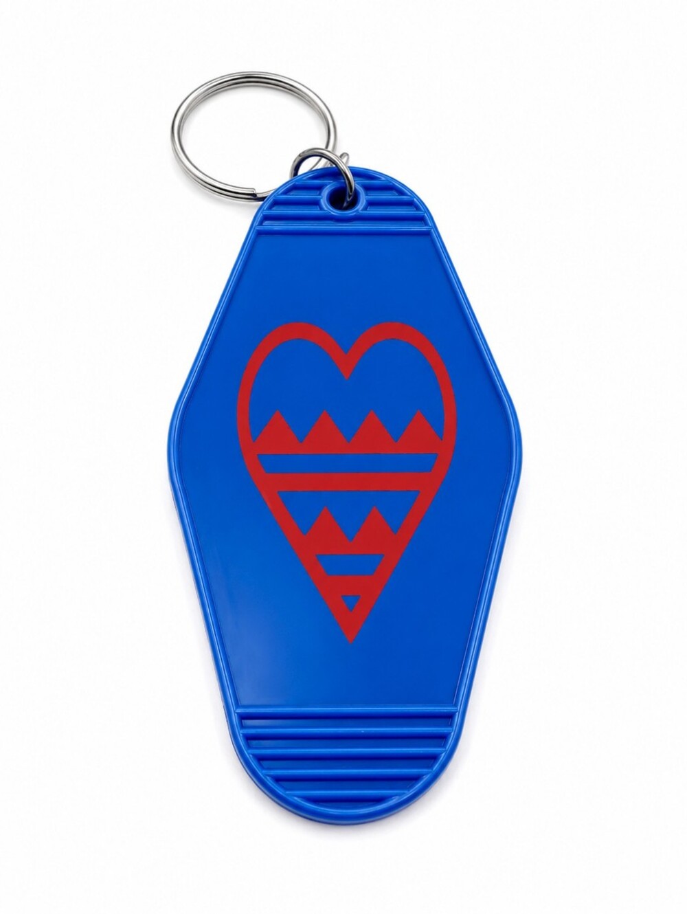 Motel Keychain Custom Blue And Red Abstract Heart Keyring Car Accessory Gift